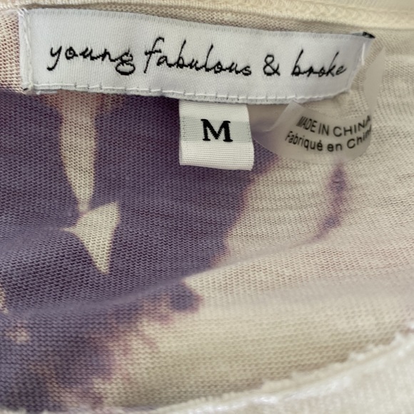 NWT Young Fabulous & Broke YFB Blue Pastel Tie Dye Tie Waist Tunic Maxi Dress  M - Picture 10 of 12